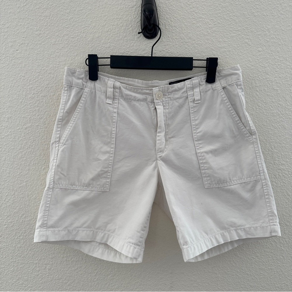 Gap‎ Utility Shorts Women 4 White Cotton Mid Rise Patch Pocket Coastal